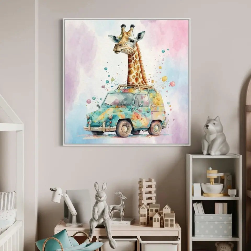 Car driving Giraffe