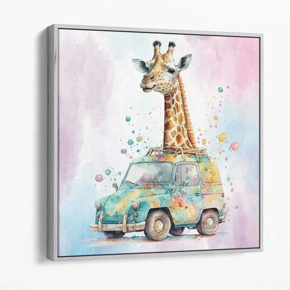 Car driving Giraffe