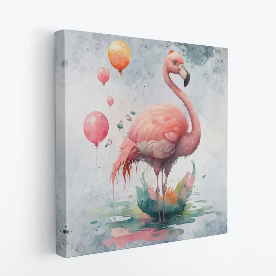 Flamingo with Baloons