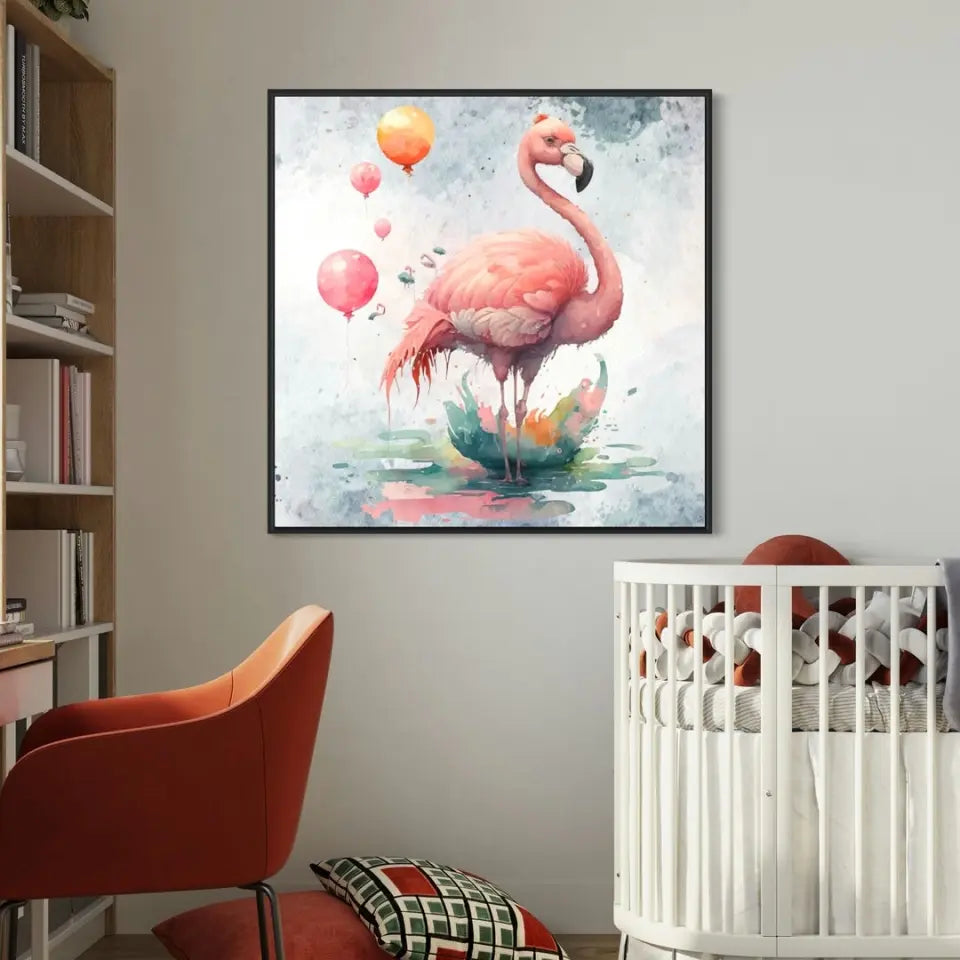 Flamingo with Baloons