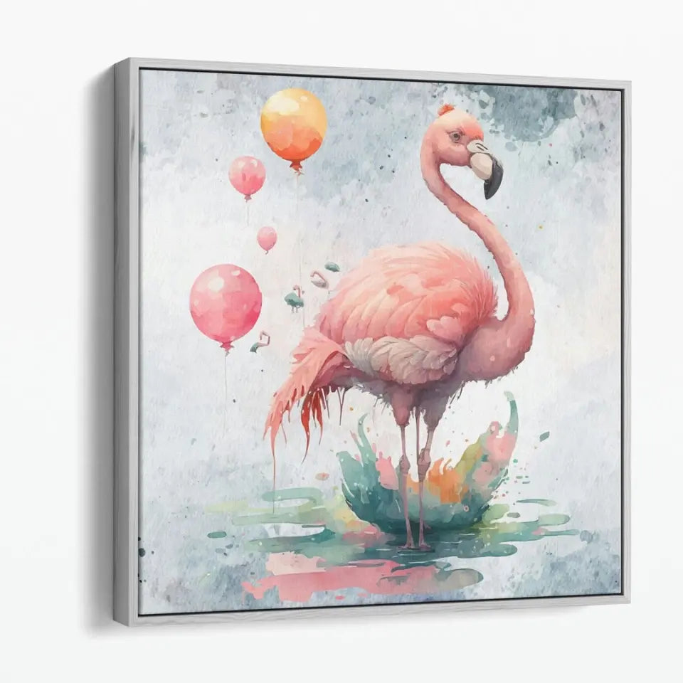 Flamingo with Baloons