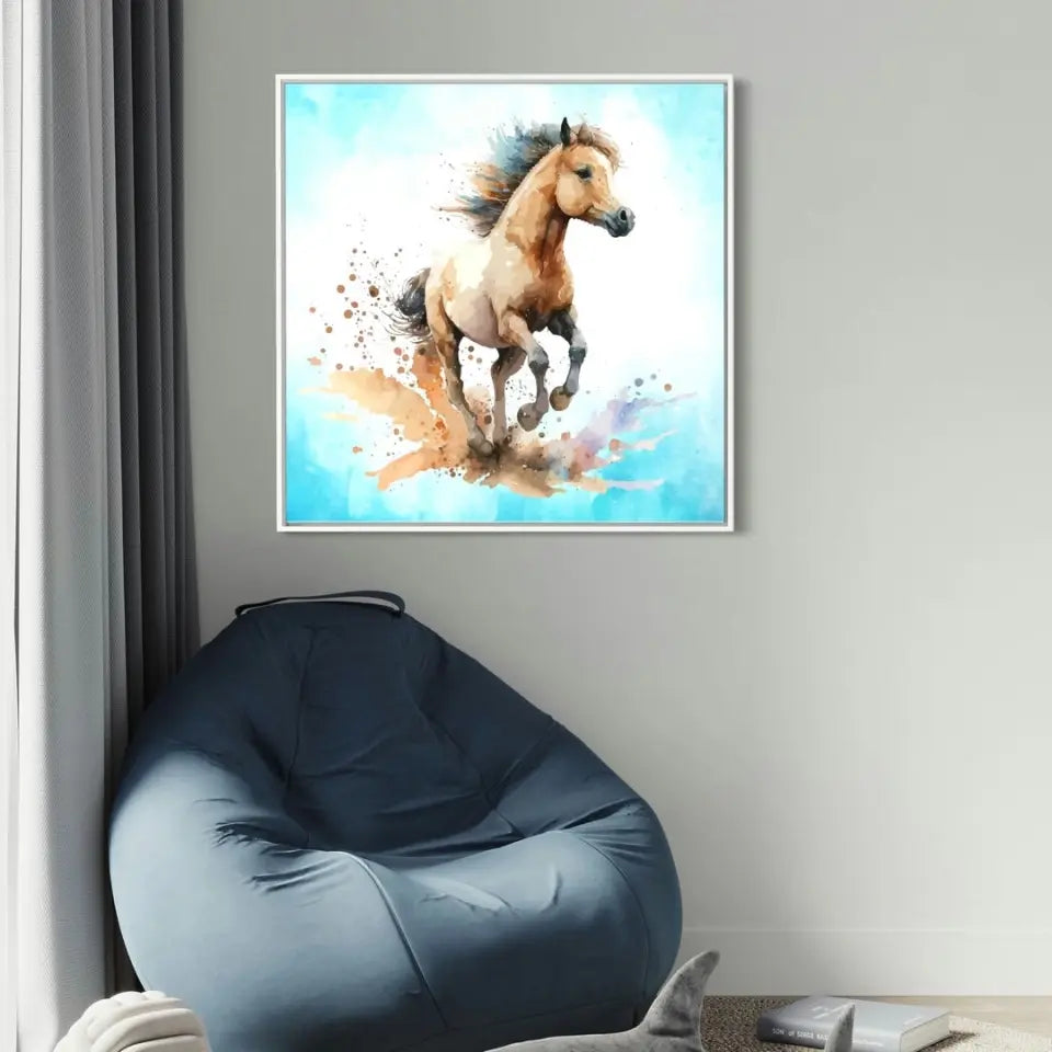 Lively horse watercolor