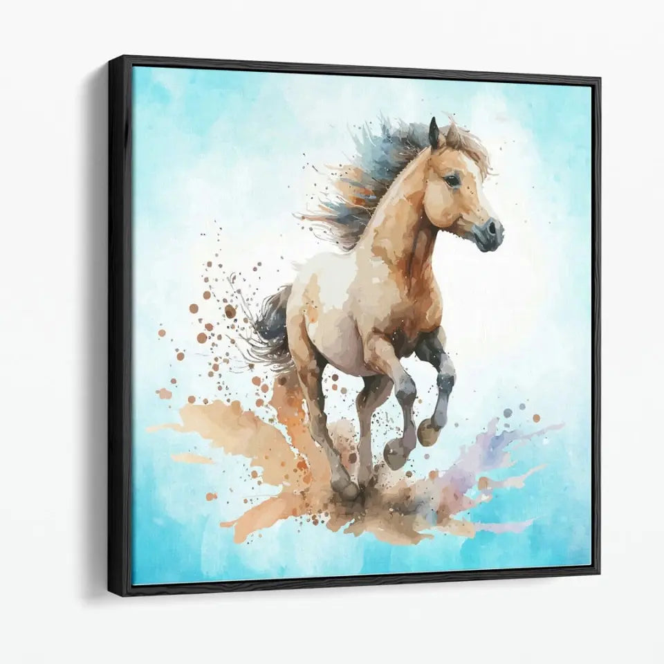 Lively horse watercolor