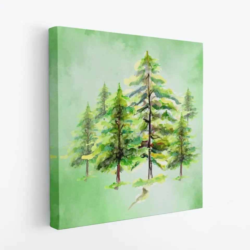 Minimalistic forest watercolor