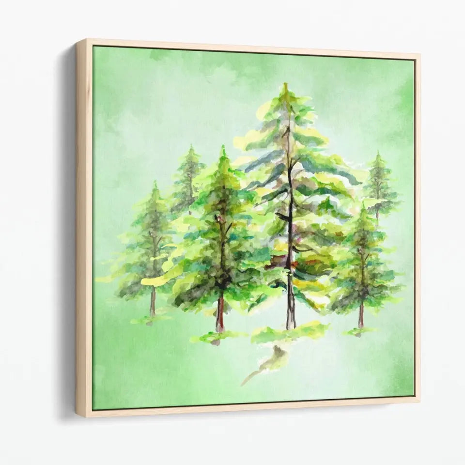 Minimalistic forest watercolor