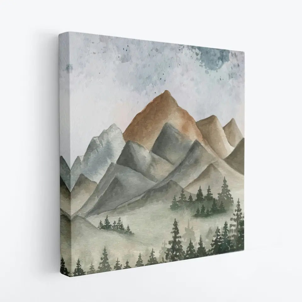 Mountain landscape watercolor