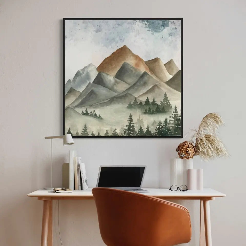 Mountain landscape watercolor