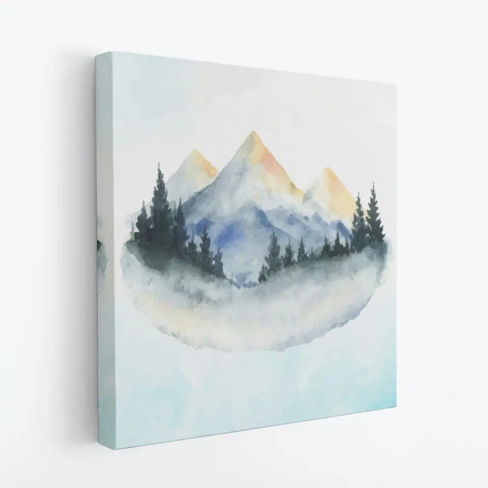 Minimalistic Mountain landscape Watercolor