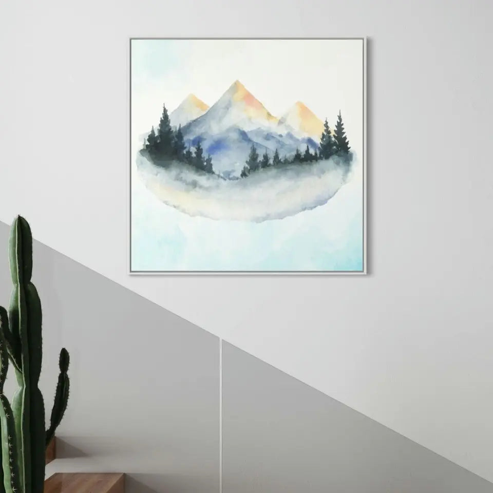 Minimalistic Mountain landscape Watercolor