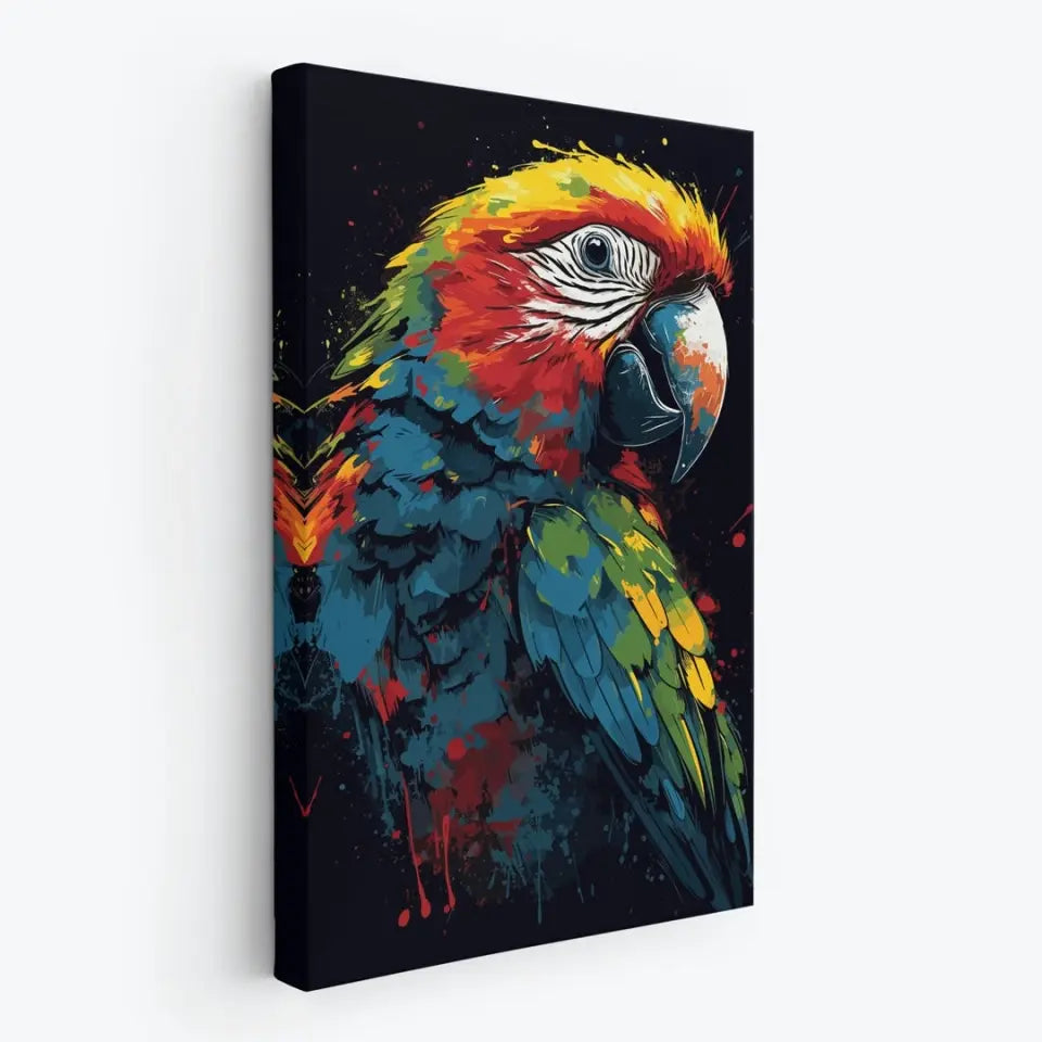 Colorful parrot in graffiti style