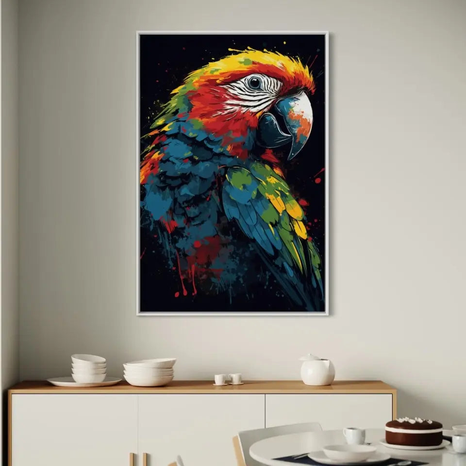 Colorful parrot in graffiti style