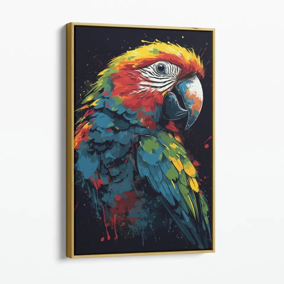 Colorful parrot in graffiti style