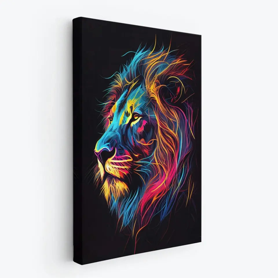 Neon Colored Lion Head