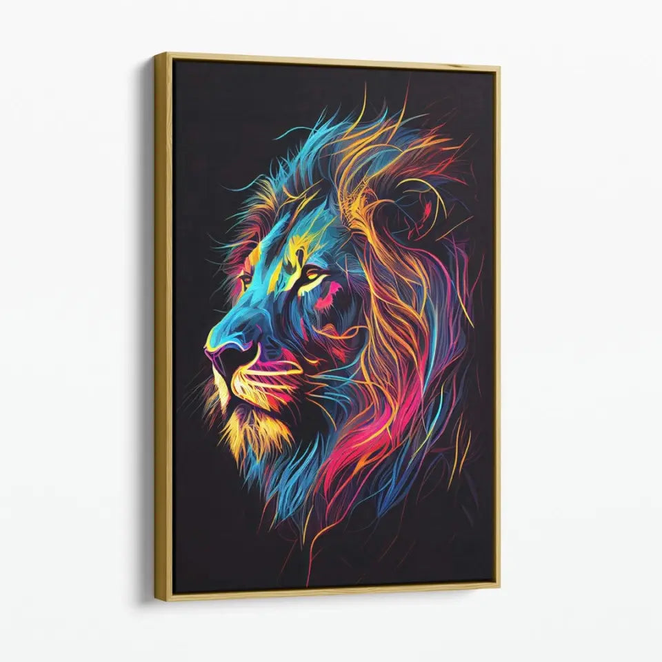 Neon Colored Lion Head