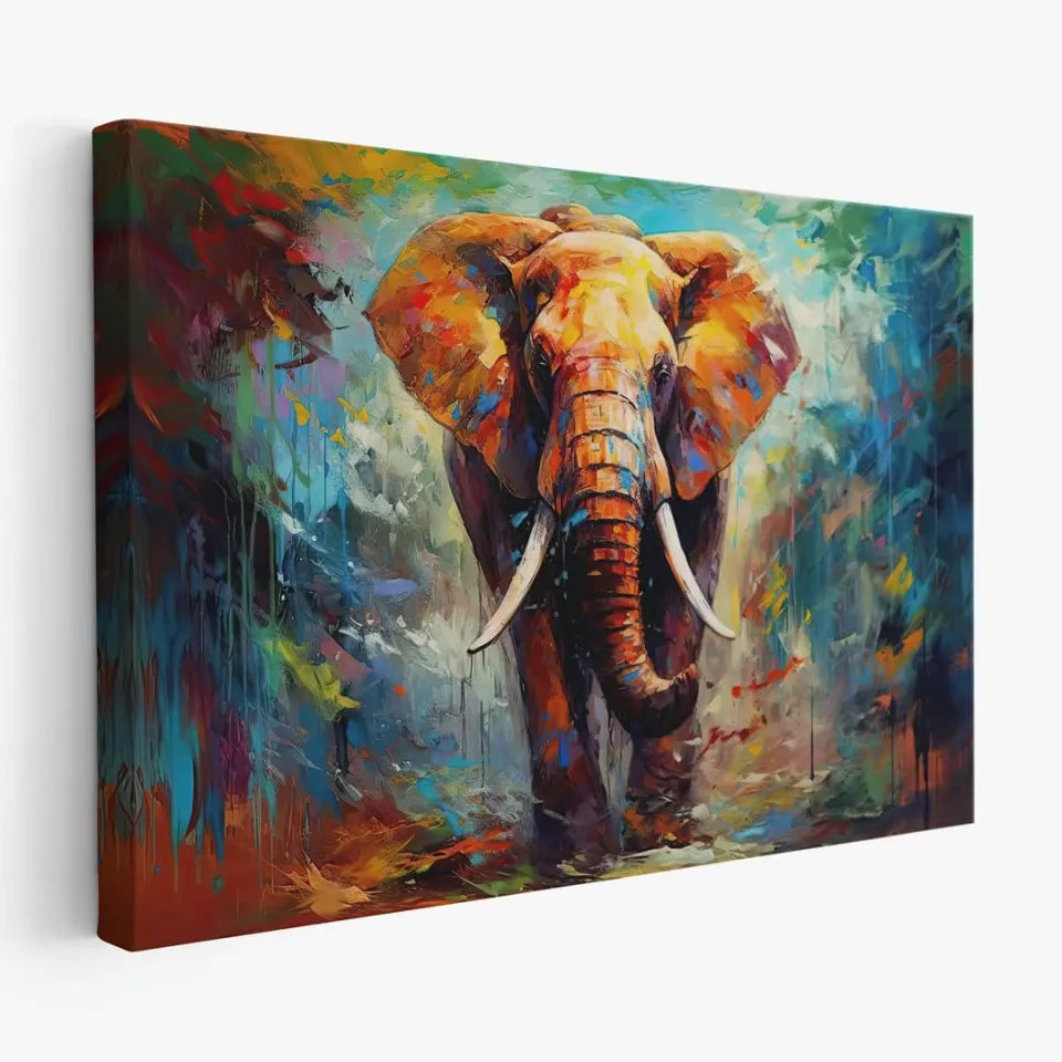 Abstract Multicolored Elephant oil painting