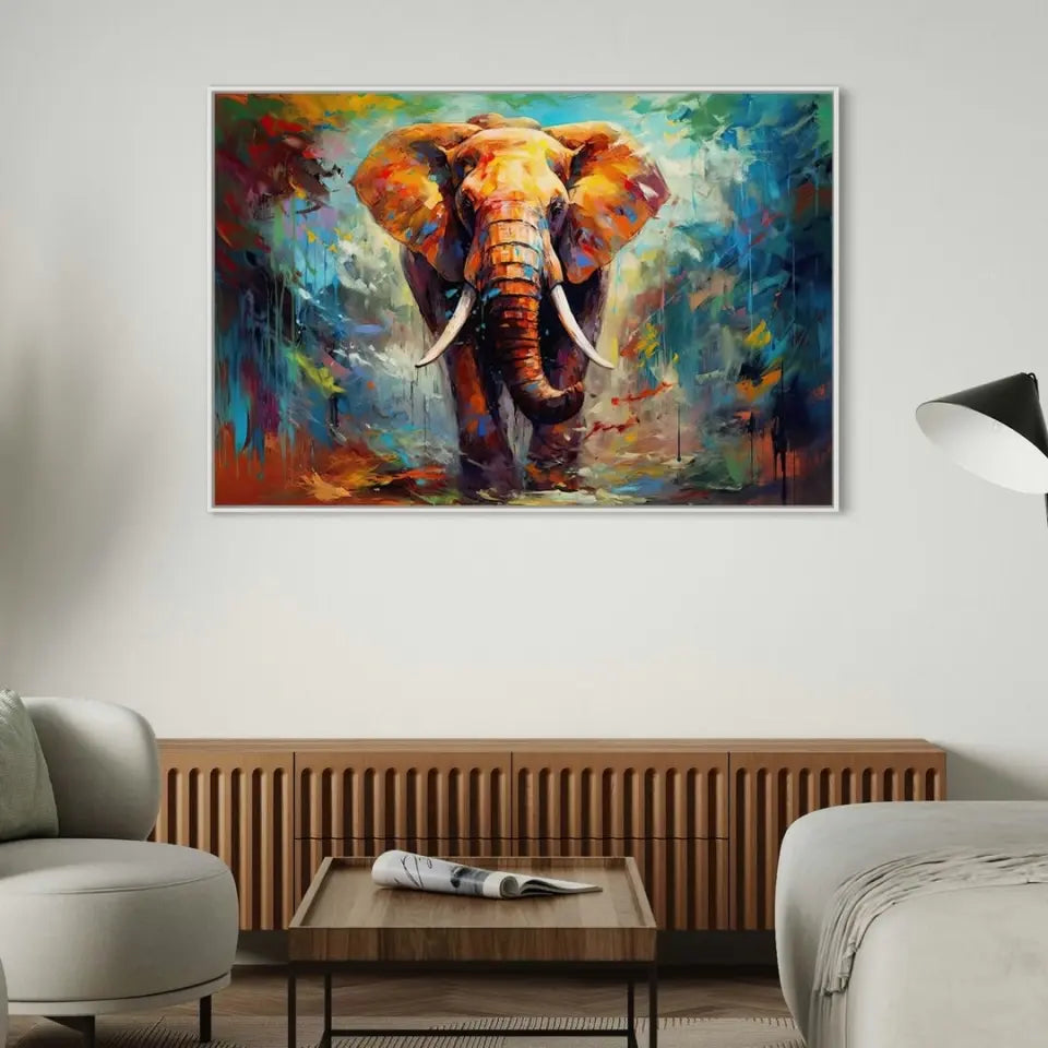 Abstract Multicolored Elephant oil painting
