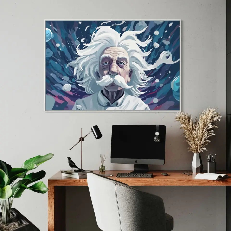 Albert Einstein with long hair