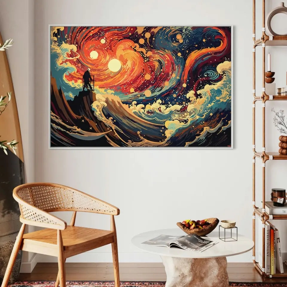 Bright and colorful space waves I