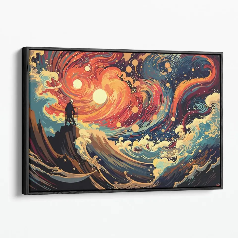 Bright and colorful space waves I