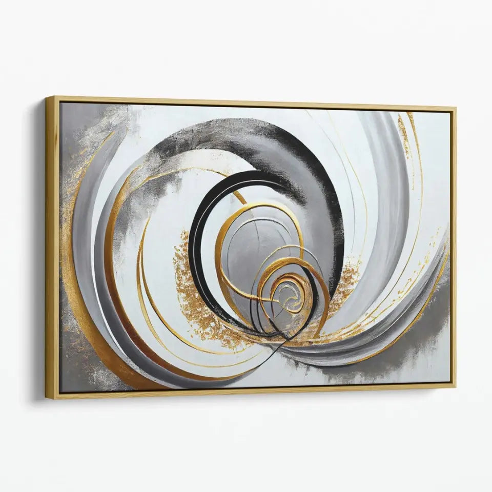 Luxurious Abstract Painting in Grey, White and Gold I