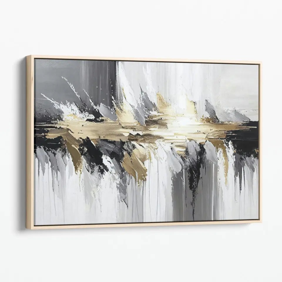 Luxurious Abstract Paintings in Grey, White and Gold II