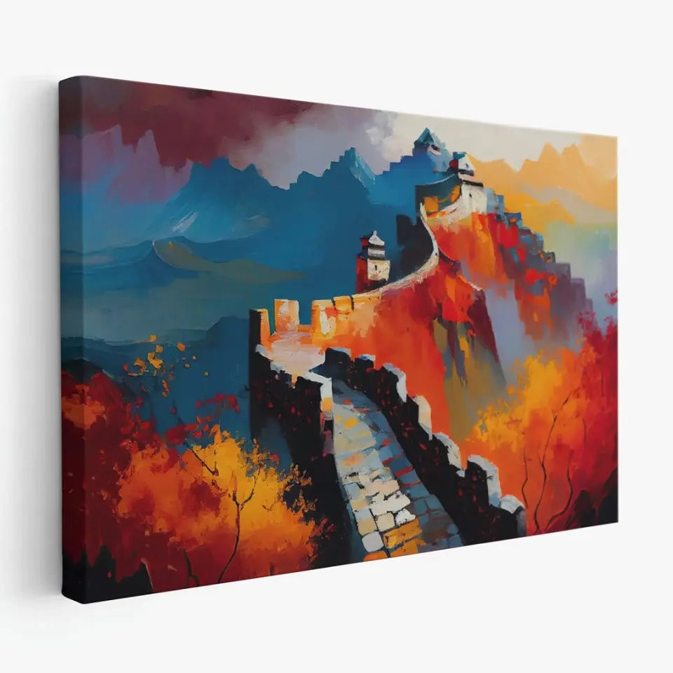 Oil painting of the Great Wall of China