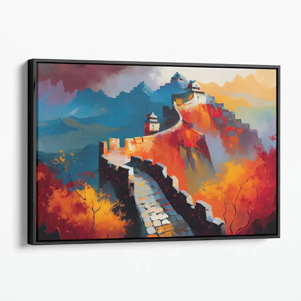 Oil painting of the Great Wall of China