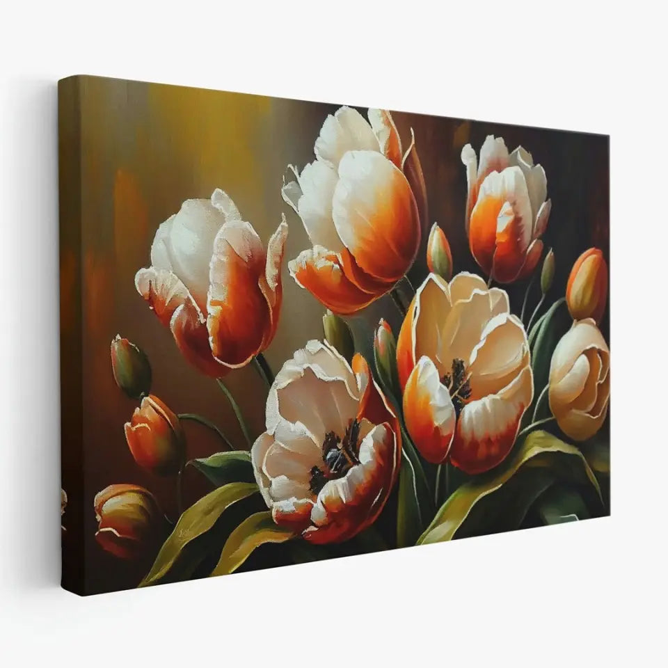 Oil painting of tulips