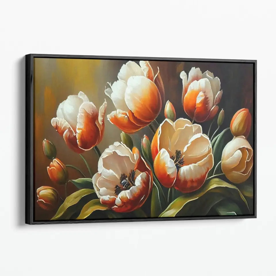 Oil painting of tulips