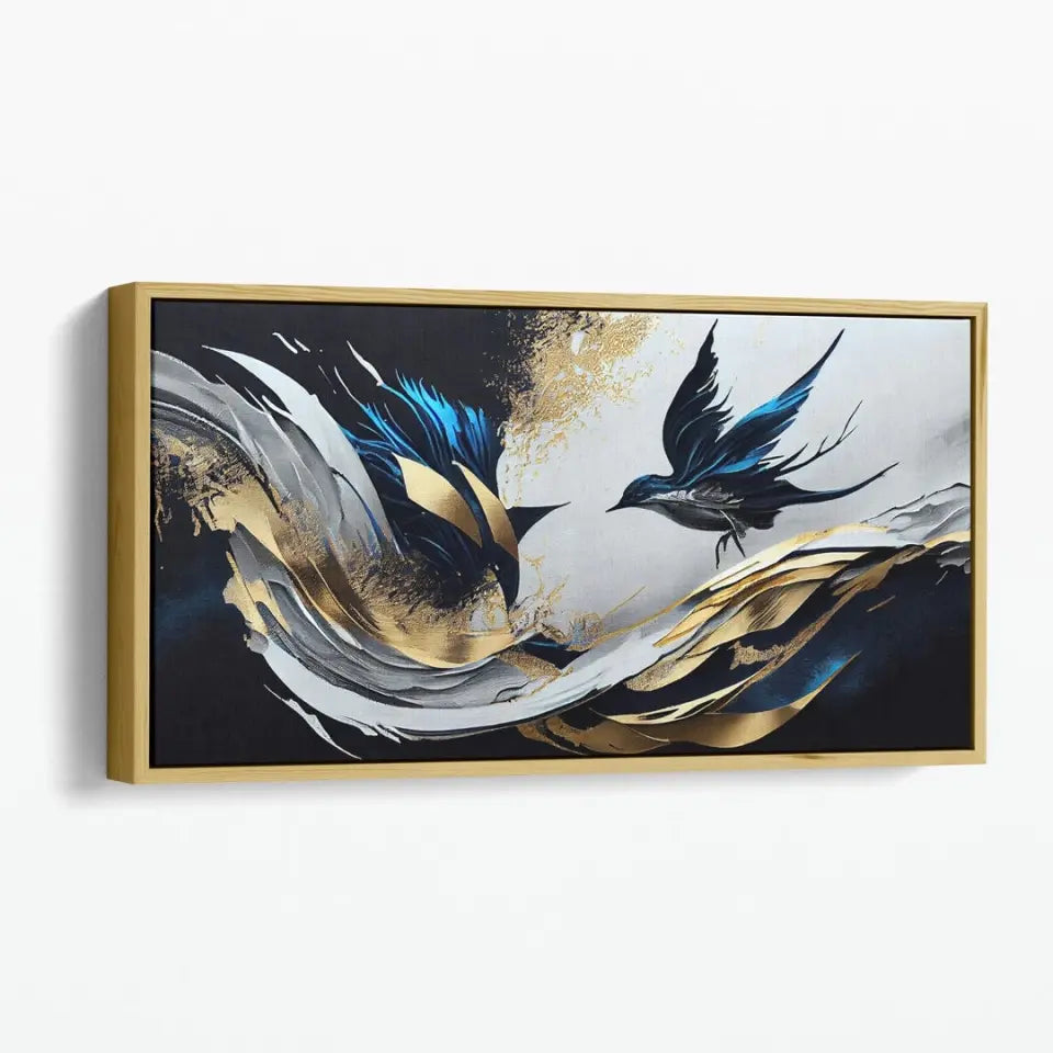 Blue bird on a luxurious background