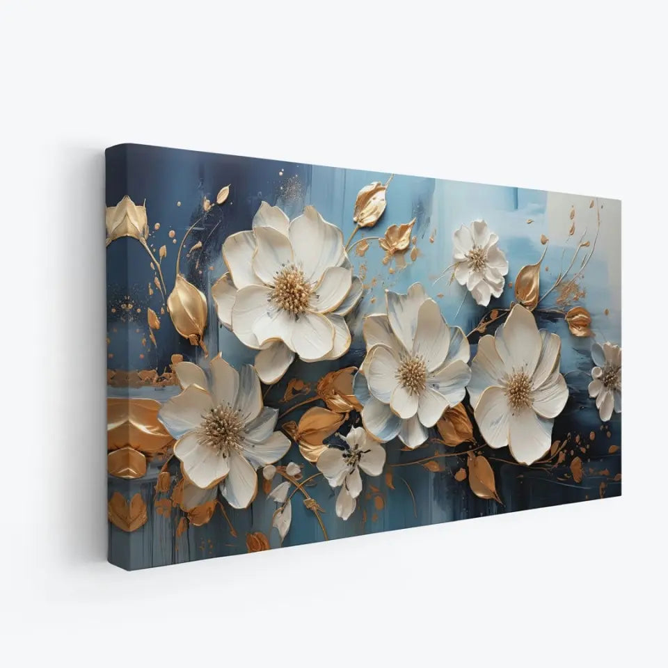 Luxurious flowers on a blue background I