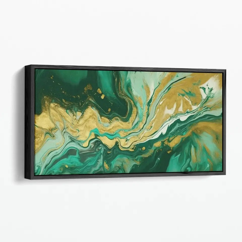 Luxurious green and gold canvas I