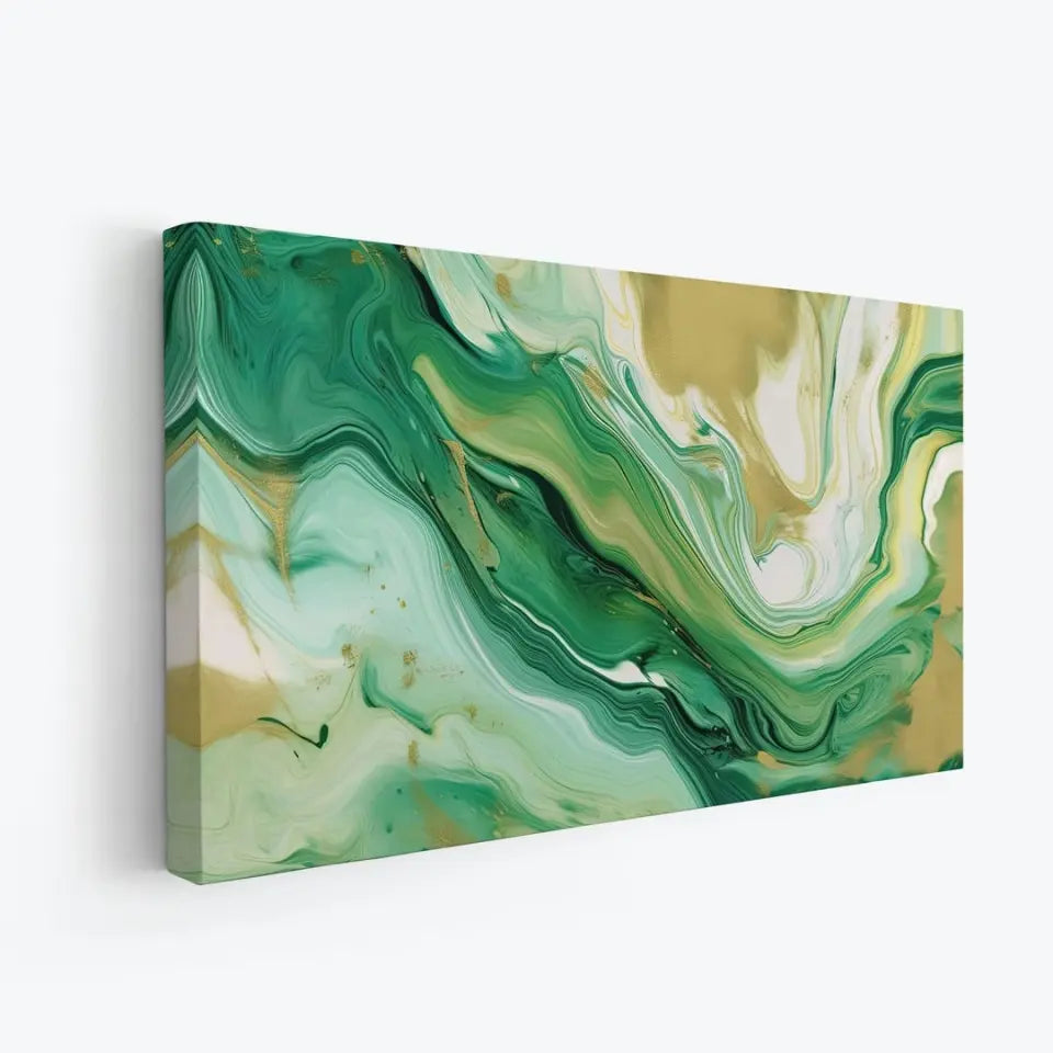 Luxurious green and gold canvas II