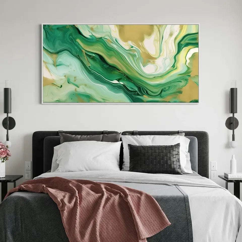 Luxurious green and gold canvas II