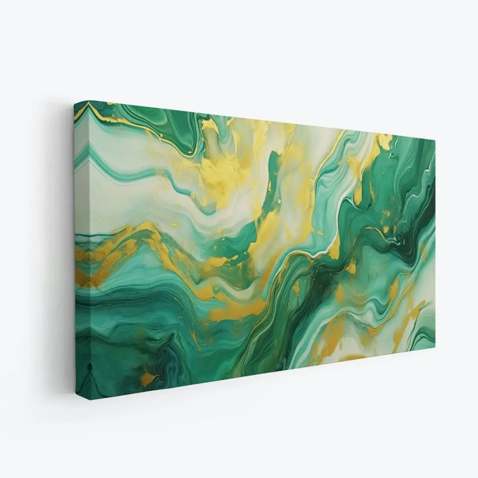 Luxurious green and gold canvas III