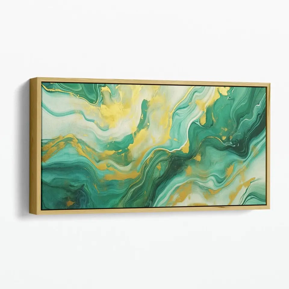 Luxurious green and gold canvas III