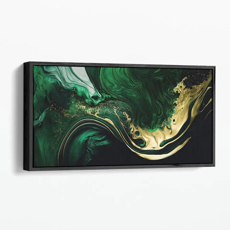 Luxurious green and gold canvas IV