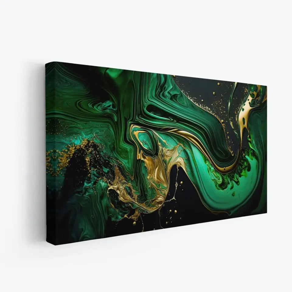 Luxurious green and gold canvas V