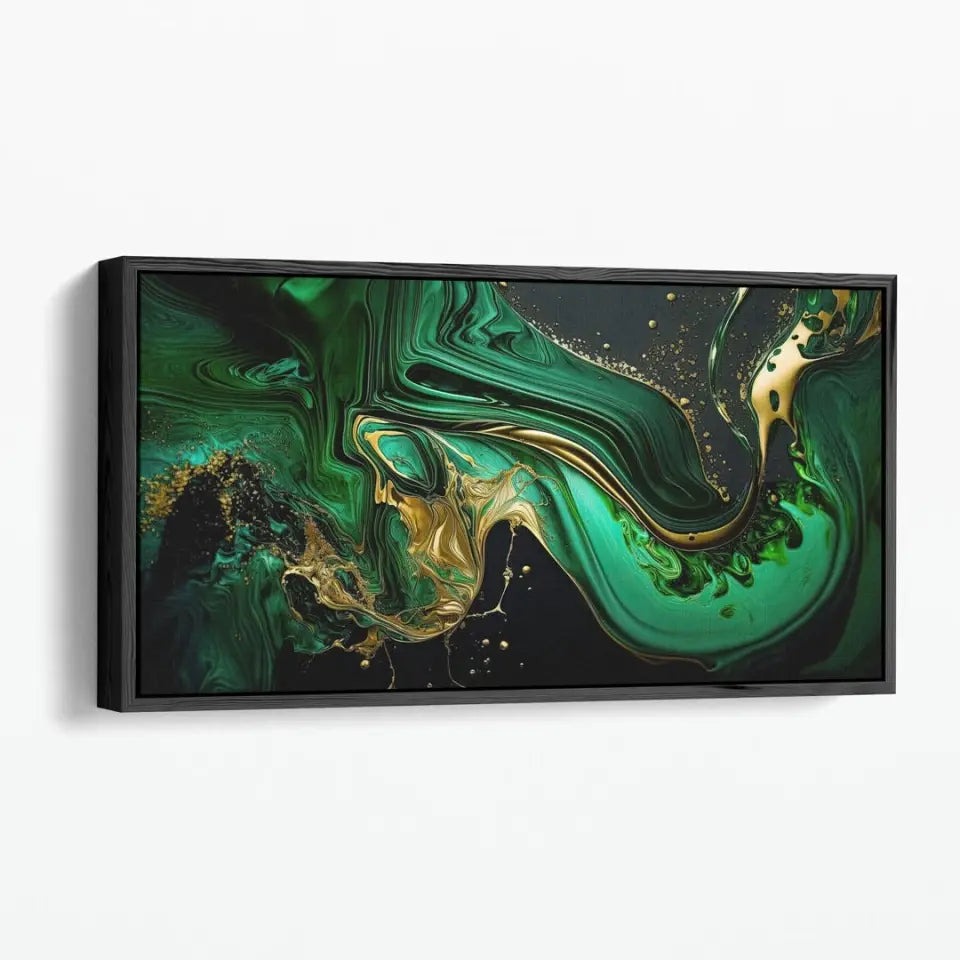 Luxurious green and gold canvas V