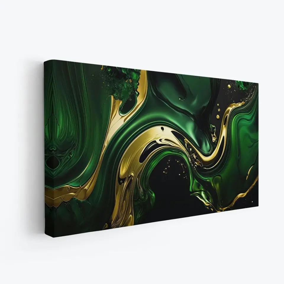 Luxurious green and gold canvas VI