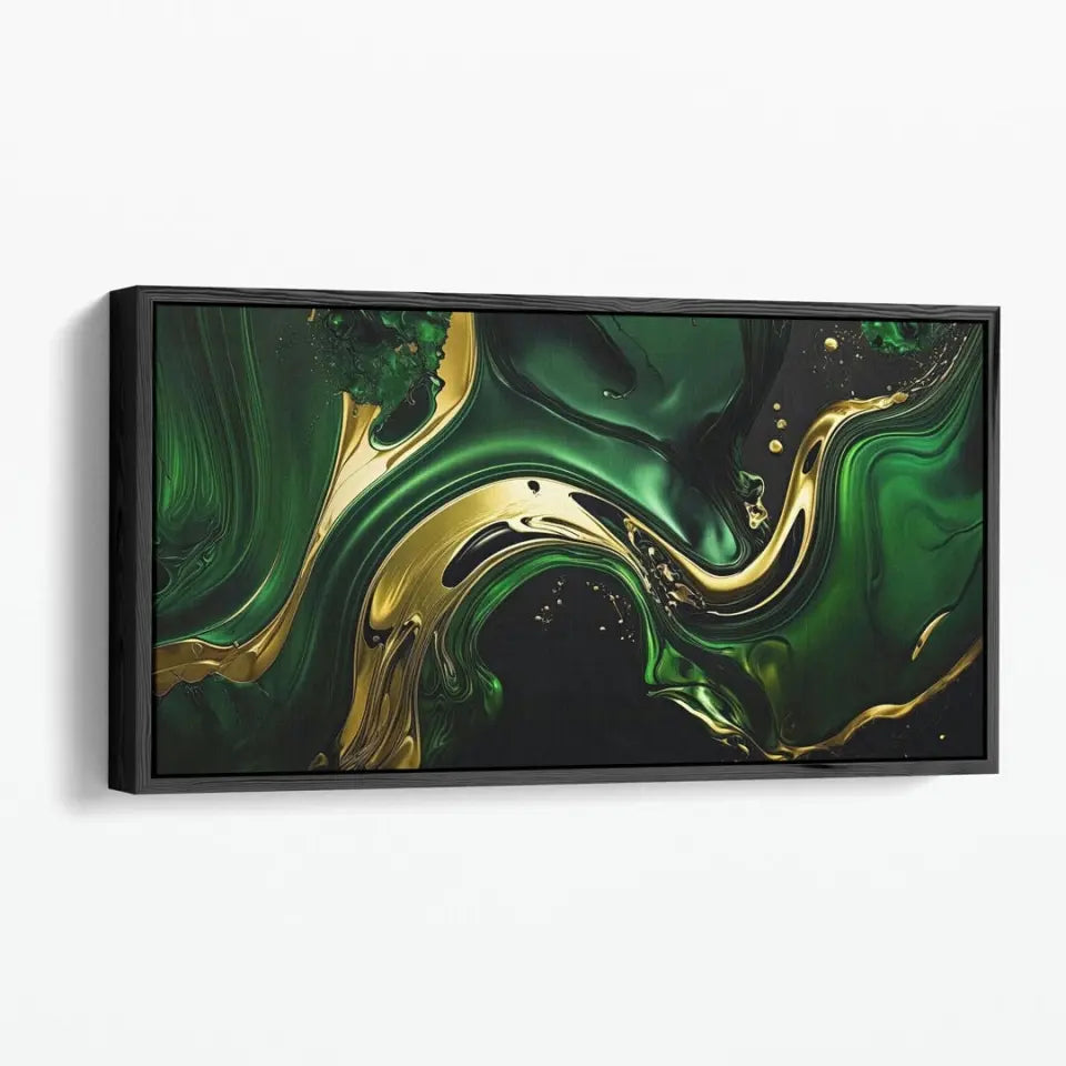 Luxurious green and gold canvas VI