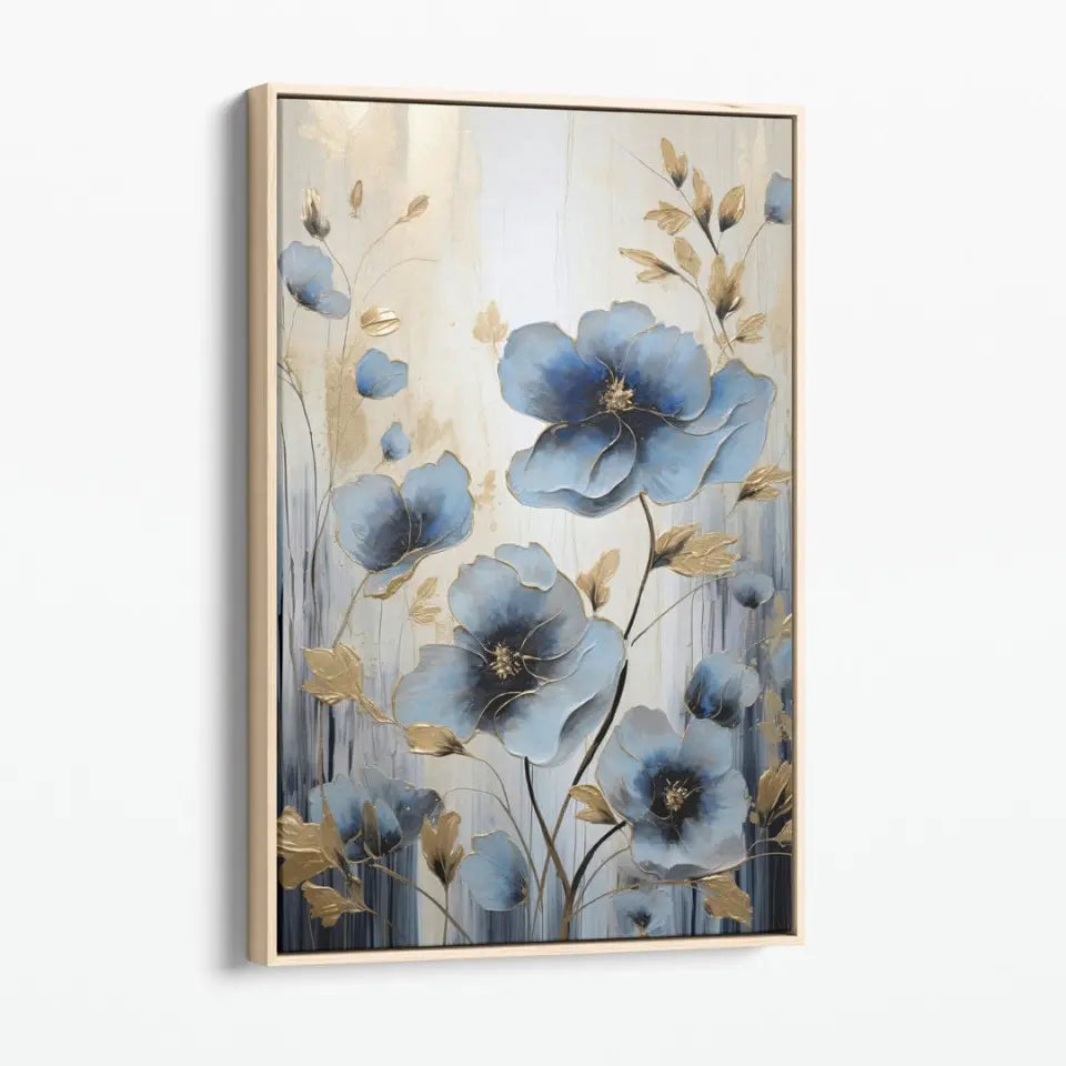 Gold and Blue flowers I