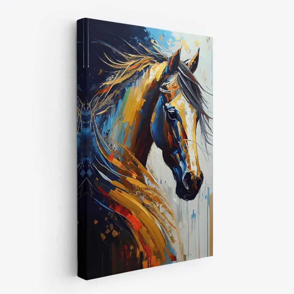 Multicolored horse portrait