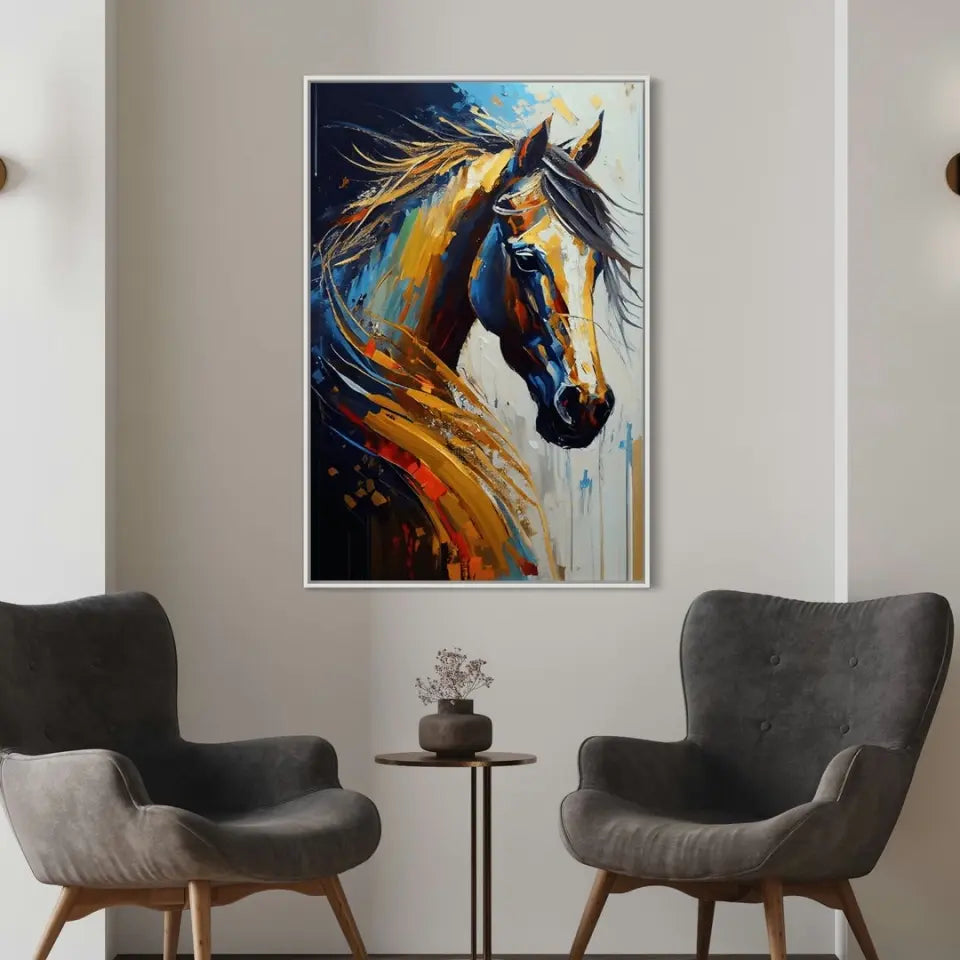 Multicolored horse portrait