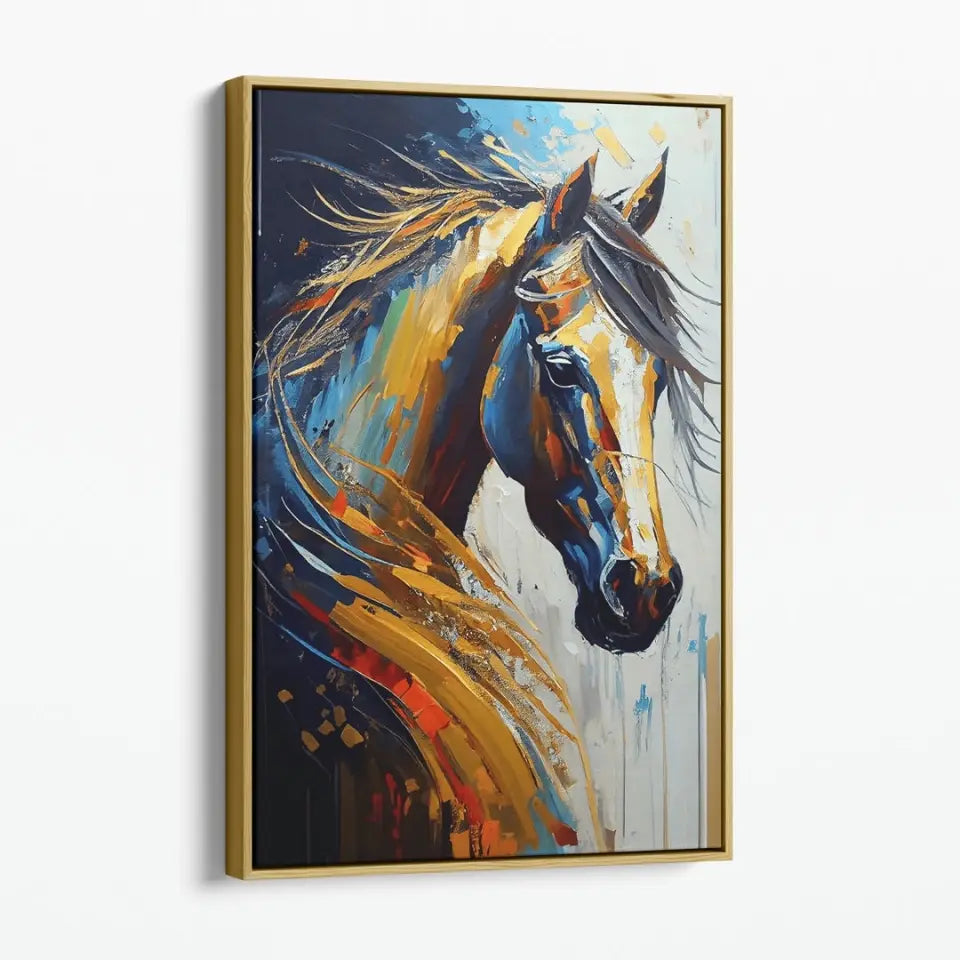 Multicolored horse portrait