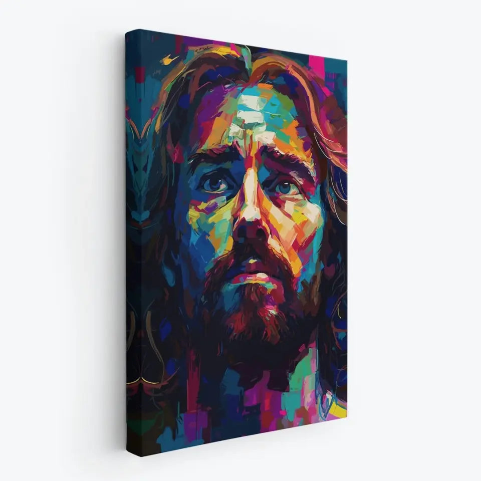 Multicolored portrait of jesus