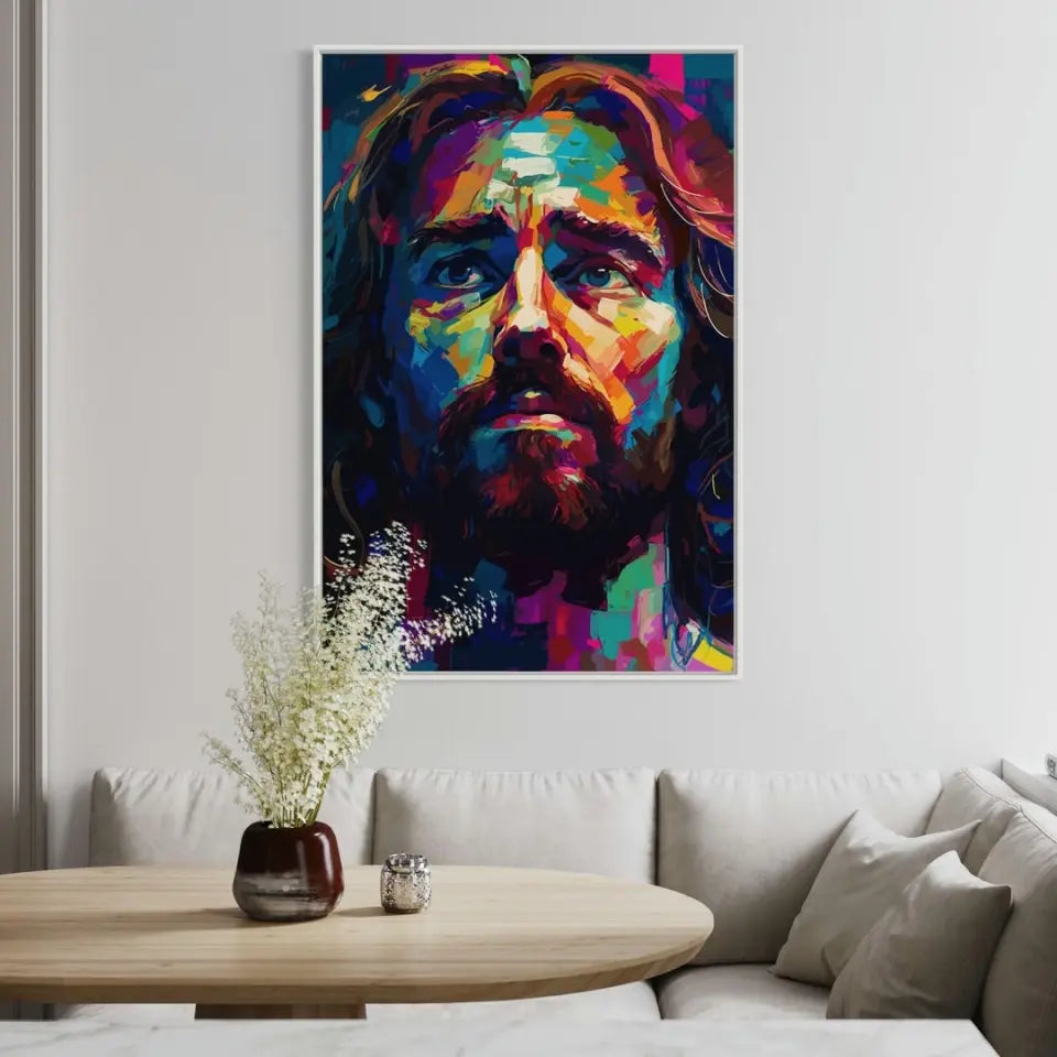 Multicolored portrait of jesus
