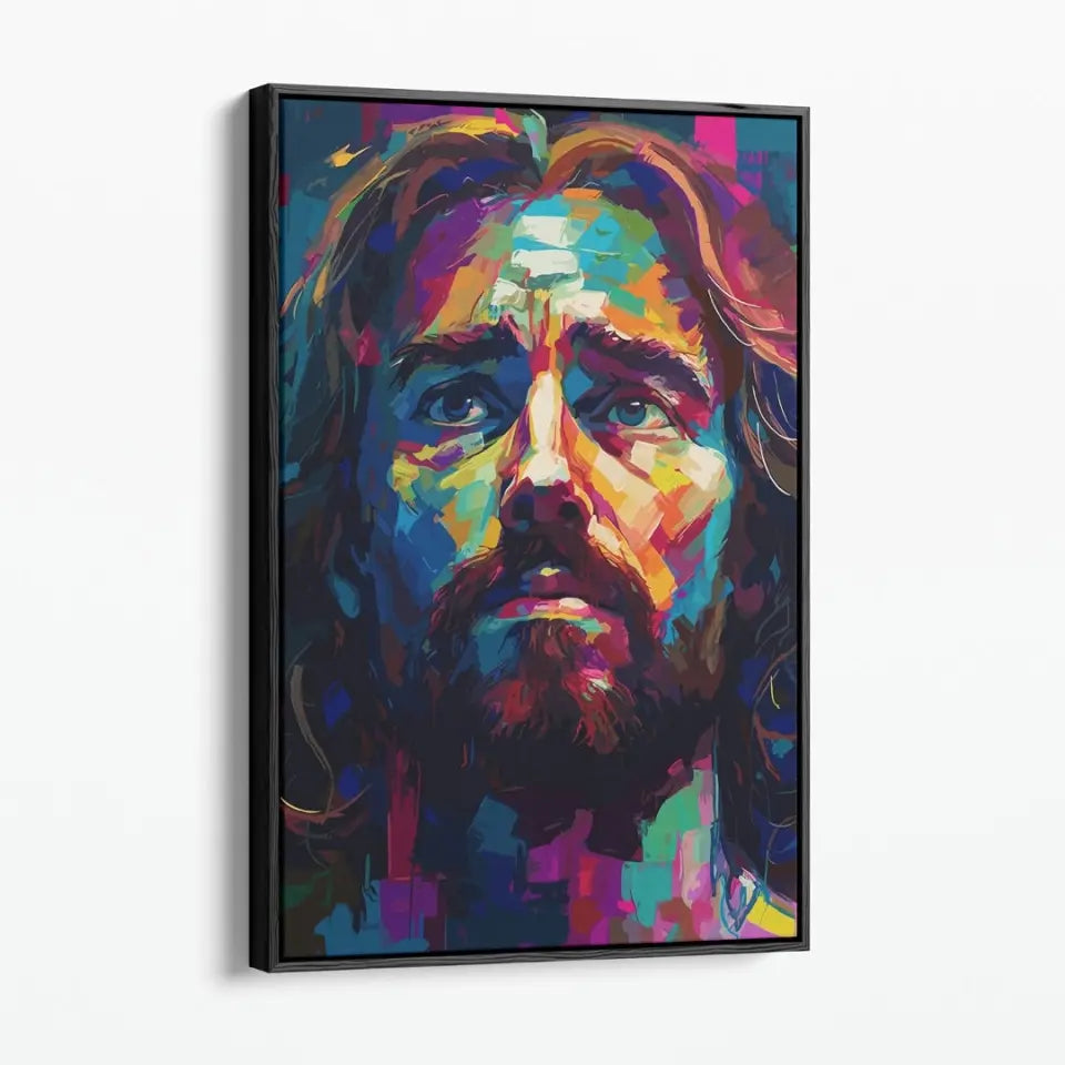 Multicolored portrait of jesus