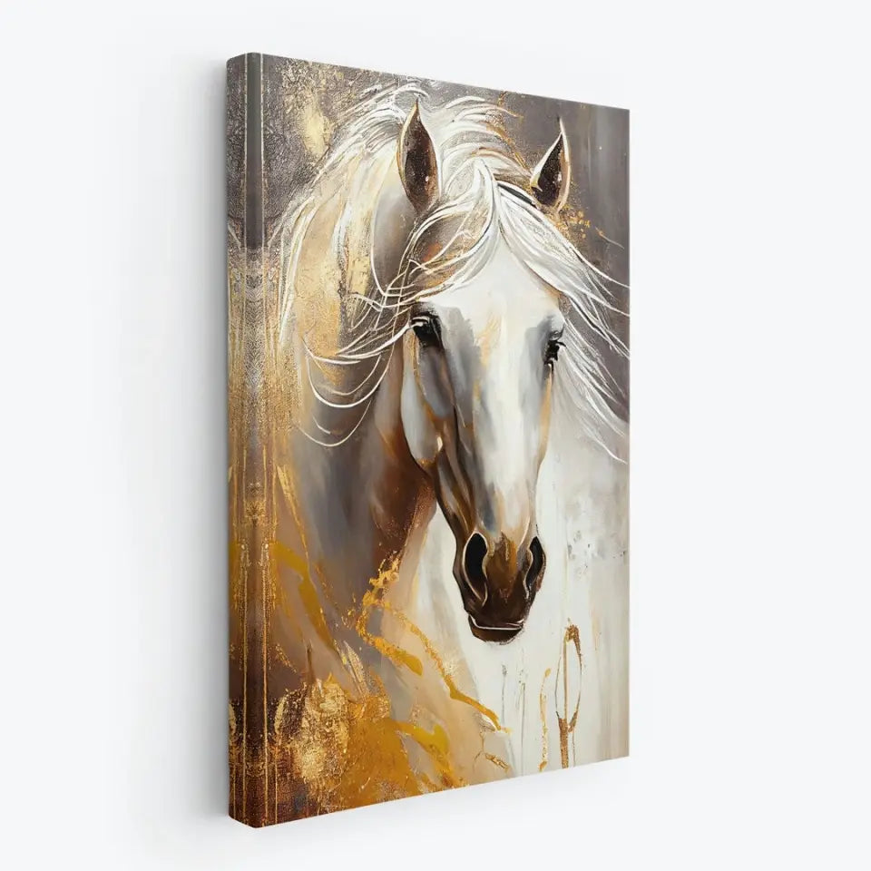 White and gold luxurious horse