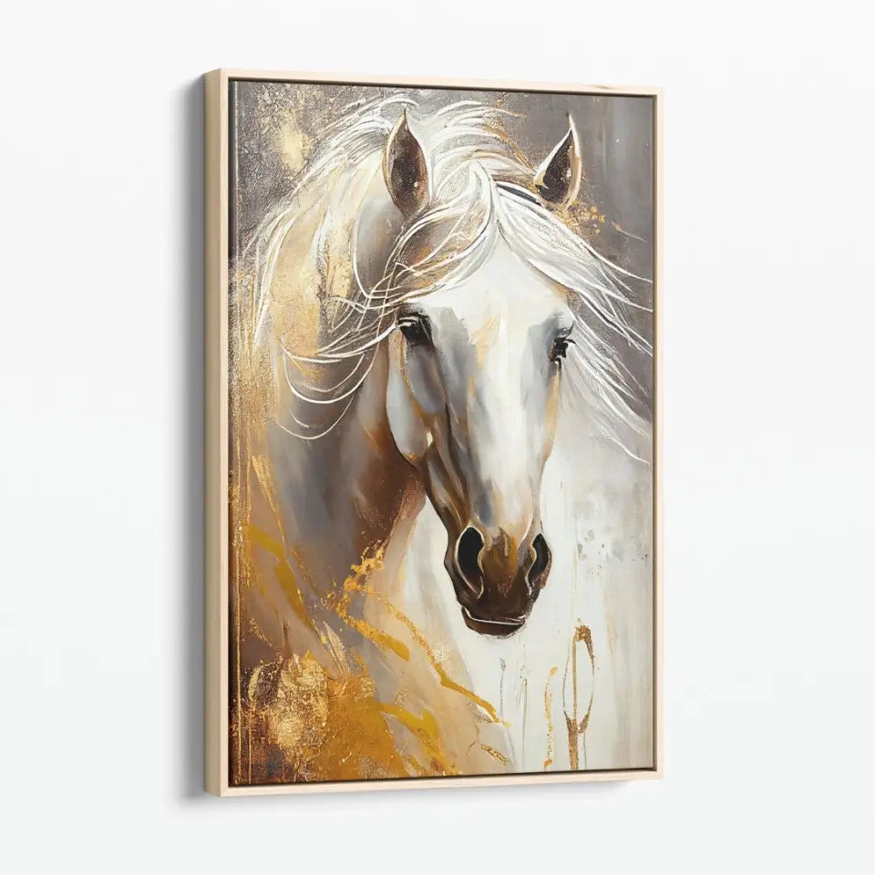 White and gold luxurious horse